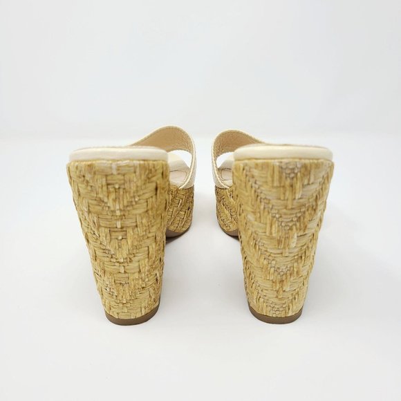 Prada Ivory Leather Slip On Wedge Sandals - Picture 9 of 13